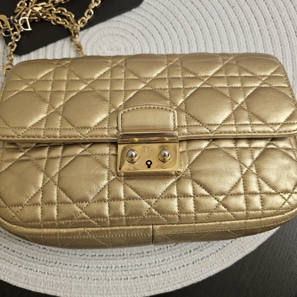 Dior Gold Quilted Chain Bag (WOC) - Picture 3 of 14